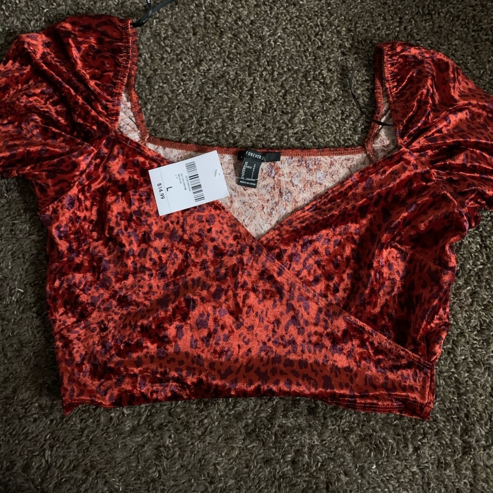 BRAND NEW NEVER WORN Forever 21 velvet crop top